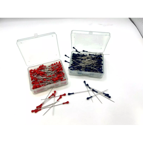 160PCS Red or Blue Easy-Grasp Elongated Plastic Ball Head Pins (0.6x42mm)