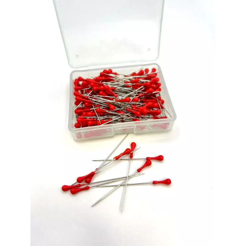 160PCS Red or Blue Easy-Grasp Elongated Plastic Ball Head Pins (0.6x42mm)