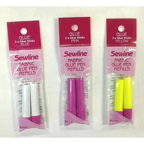 "Sewline" Glue Sticks Refills (2 Pieces/Pack) in Three Different Colours