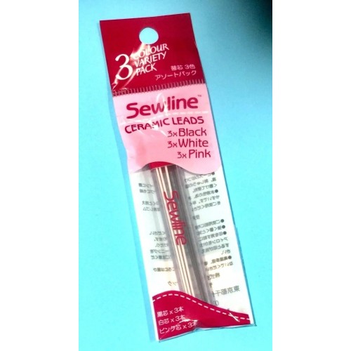 "Sewline" Lead Refills Variety Pack 9 Refills 3 Each of White, Black & Pink