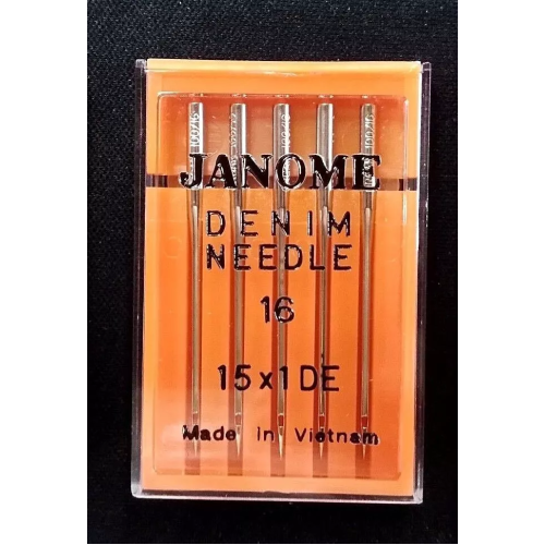 Genuine Janome Needle Denim 15x1DE Size: 16/100 5/Pack