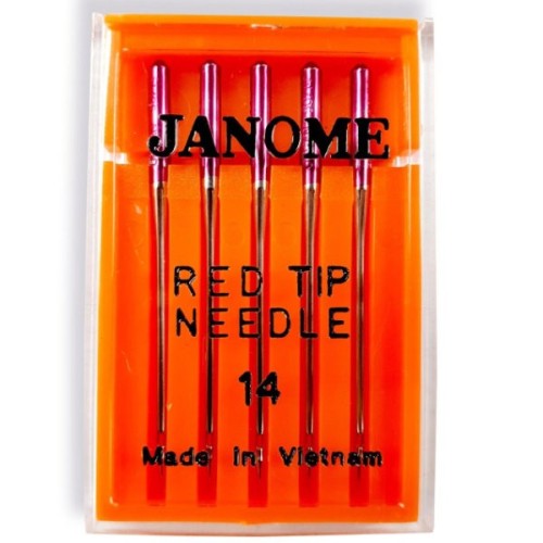 Genuine Janome Needle "Red Tip" Size: 14/90 5/Pack