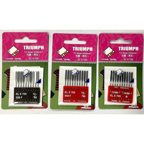 Overlocker/Serger/Coverstitch Needle ELx705CF Chrome Finish 10/Pack