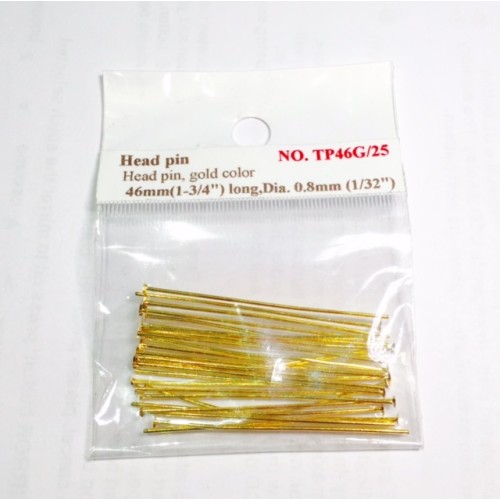 Head Pins 46mm Gold Colour