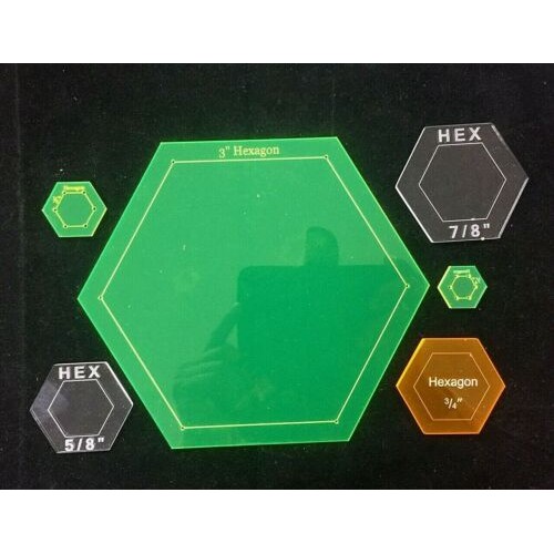 Acrylic Template "Hexagon" for English Paper Piecing Fabric Cutting 